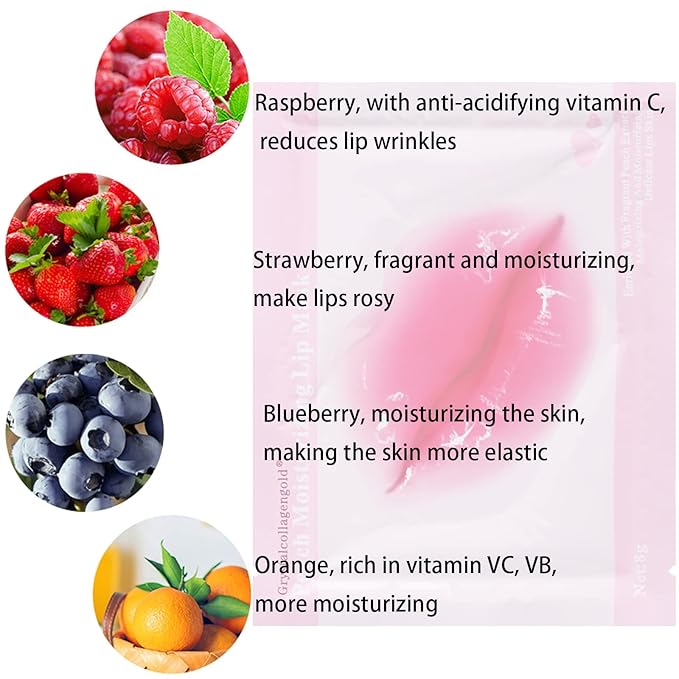 MEICOLY Lip and Eye Mask Sheet Moisturizing Gold Under Eye Mask Gel Crystal Collagen Anti-Aging Eye Patches Dark Circle Remover 30 Pads with Box, A