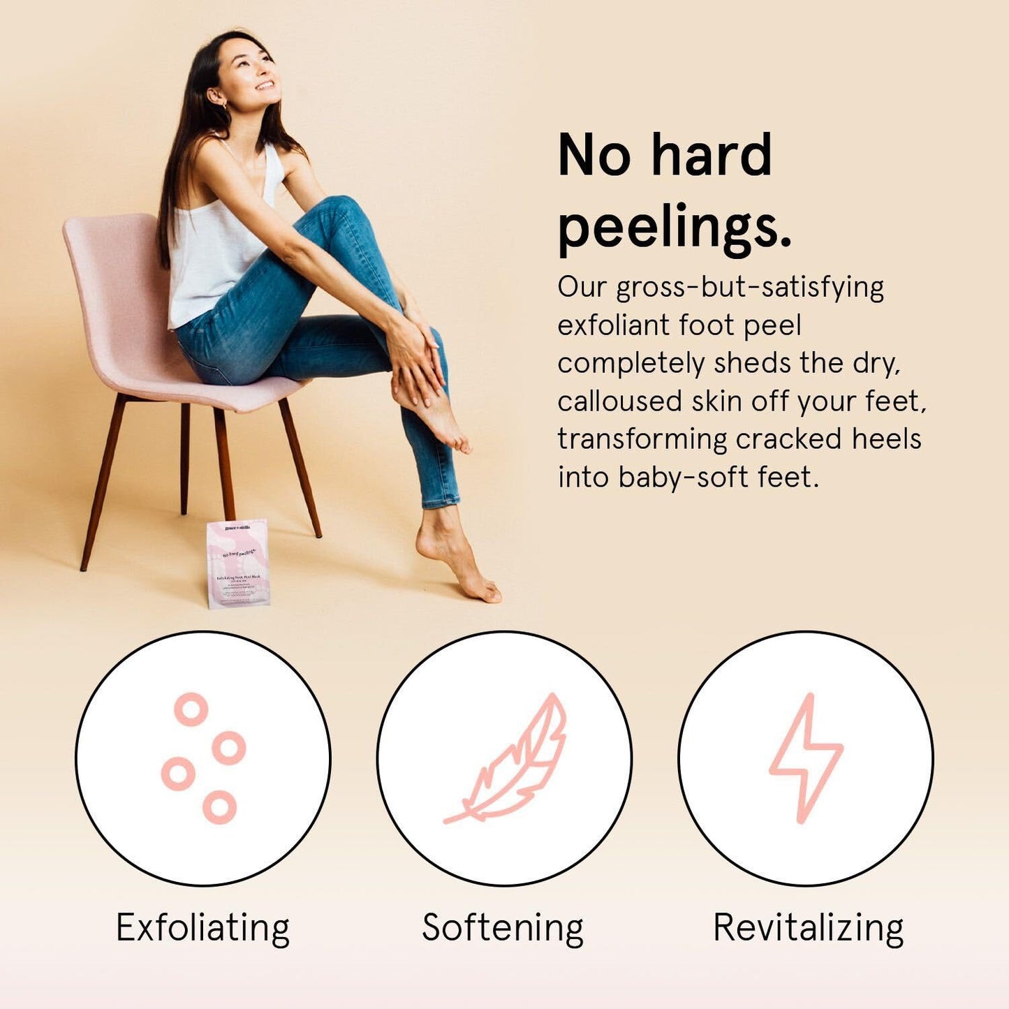 grace & stella Award-Winning Foot Peel Mask - Foot Peeling Mask with Aloe Vera - Moisturizing Foot Mask for Dry Cracked Feet - Foot Exfoliator for Baby Soft Feet (2 Pairs, Lavender)