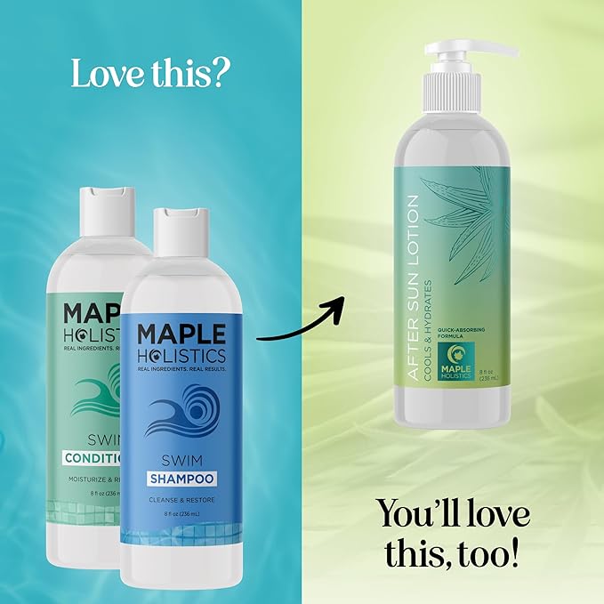 After Swim Shampoo and Conditioner Set - Chlorine Shampoo and Conditioner for Swimmers with Tea Tree and Rosemary Oil - Clarifying Shampoo for Hard Water Chlorine and Saltwater with Replenishing Oils