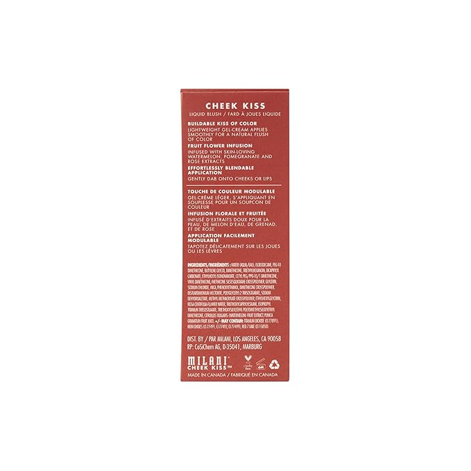 Milani Cheek Kiss Liquid Blush Makeup - Blendable & Buildable Cheek Blush, Lightweight Liquid Blusher and Cheek Color (Rose Romance)