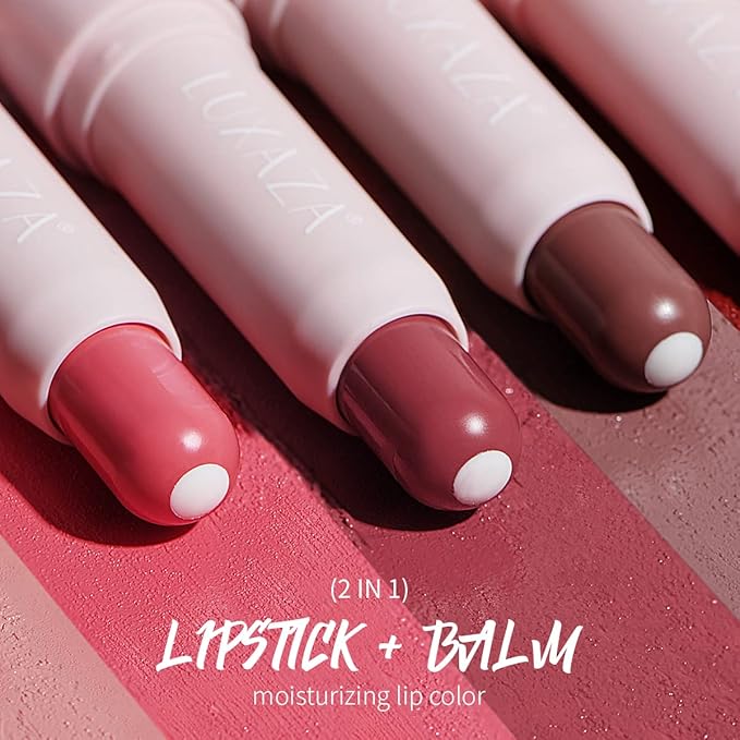 Tinted Lip Balm Chapstick with Color, Natural Semi - Gloss Finish, Hydrating/Coloring 2 in 1 Moisturizer Lip Stick for Girls & Women #04 Hot-Pink
