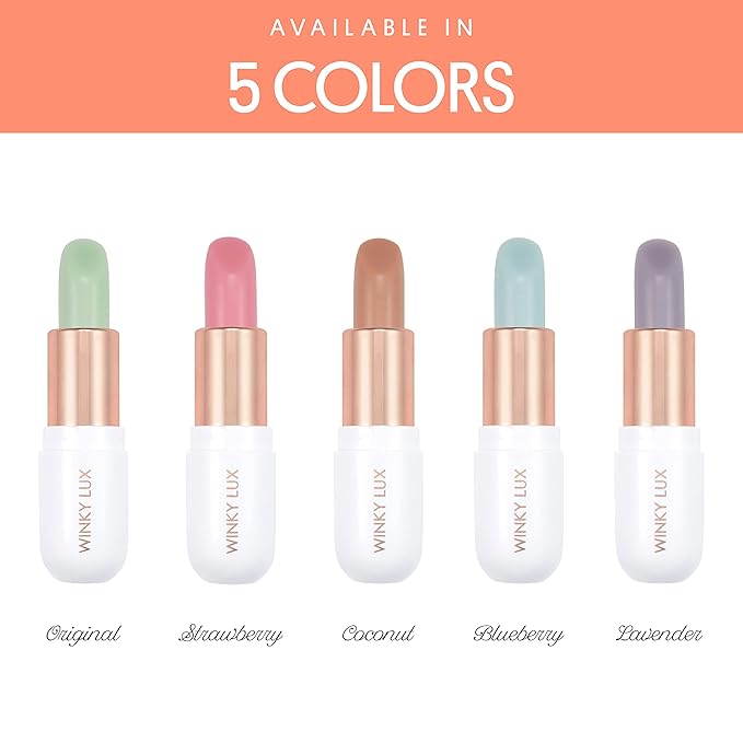 Winky Lux Matcha Lip Balm, Lip Balm with Coconut Oil, Vitamin E and Caffeine, Winky Lux Lip Balm and Lip Moisturizer, Clear Lip Balm