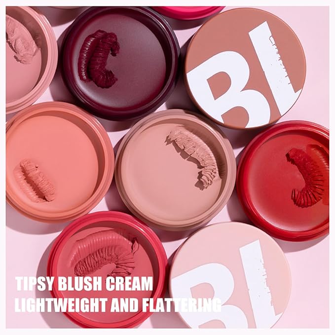 MAEPEOR Cream Blush 9 Color Smooth High-Pigmented Buildable Face Blush Long-Lasting Natural Look Face Blush for Cheeks (Color 09)