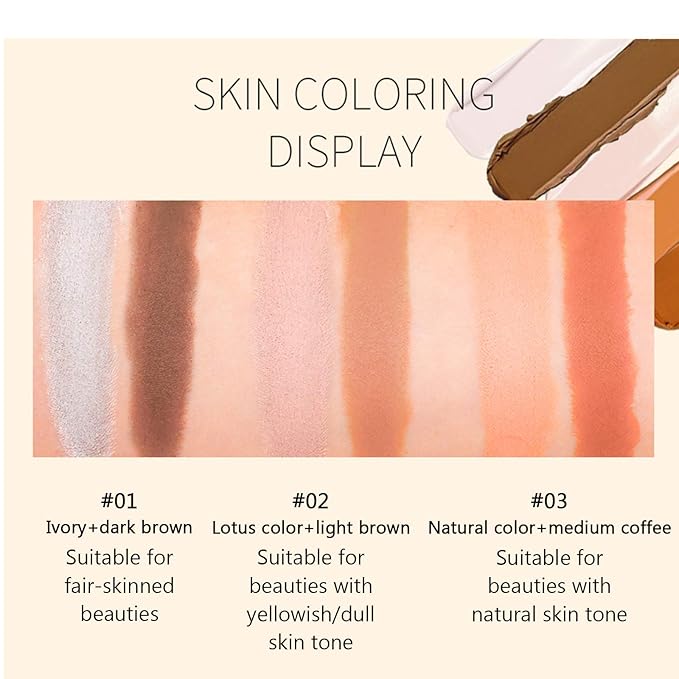 Double-End Contour Highlighter Stick, Face Contour Makeup Contouring Sticks Cream Concealer (1)