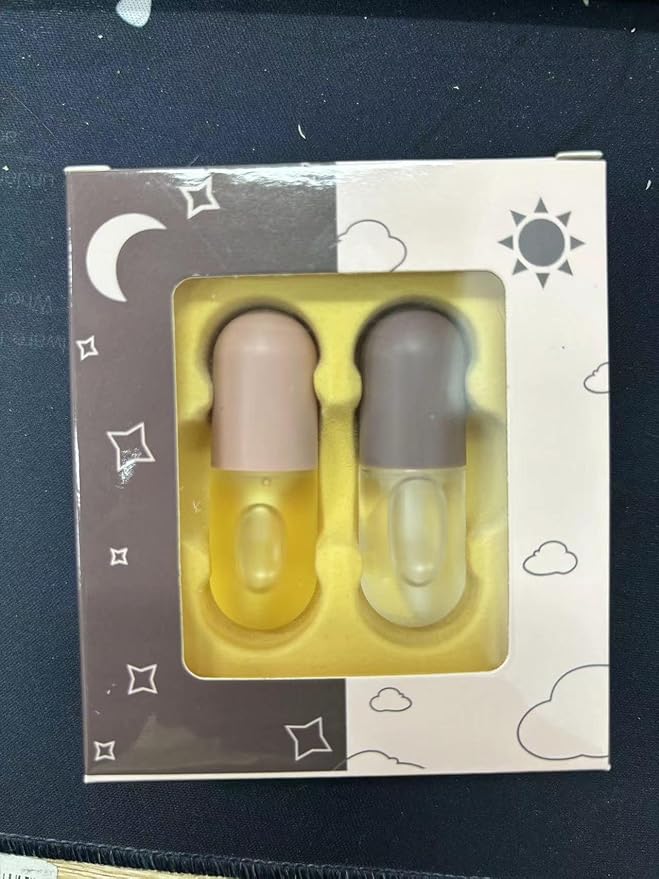 2Pcs Lip Plumper Set, Natural Lip Plumper kit, Day and Night Lip Plumper, Softer Bigger Fuller Cosmetics Plumper Lips