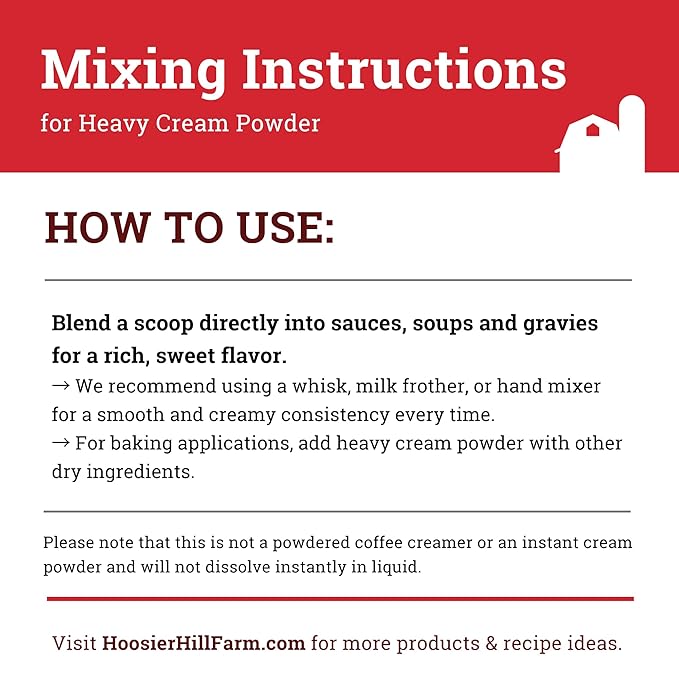 Hoosier Hill Farm Heavy Cream Powder, 1LB (Pack of 1)