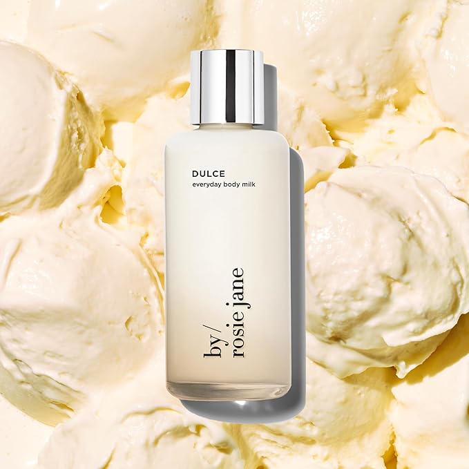 By Rosie Jane Everyday Body Milk (Dulce) - Hydrating Toner & Body Moisturizer to Help Even Skin Tone - Infused with Soothing Aloe Vera and Turmeric Root to Promote Anti-Aging (5 Ounce)