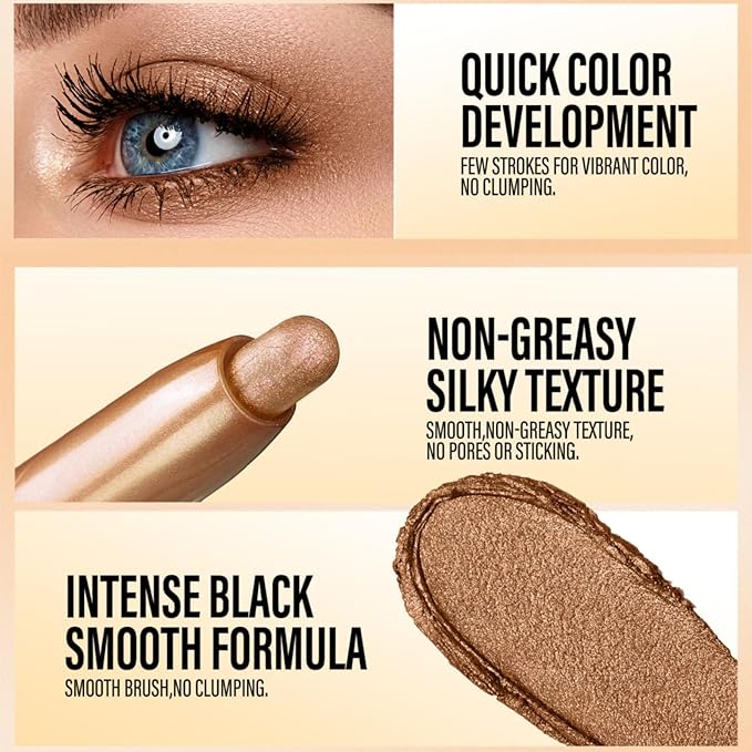 Jolilab Eyeshadow Stick, 2 Colors Matte Professional Bright-Colored Contouring and Highlight Stick, Cream Waterproof Long Lasting High Pigmented Eye Shadow.