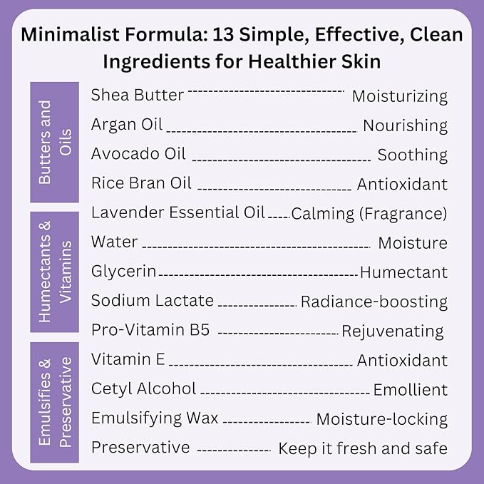 RaGaNaturals Lavender Shea Butter Hand and Body Lotion, 8 Fl Oz - Moisturizing, Plant-Based, Vegan, with Argan, Avocado Oil & Vitamin E