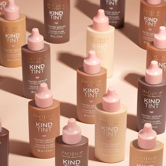 Pacifica Beauty Kind Tint Tinted Serum, Skincare, Vegan Collagen, Hyaluronic Acid, Vitamin C, Niacinamide, Caffeine, Hydrating, Lightweight Foundation, Natural Dewy Skin, Shade 19, 1 fl oz (1 Count)