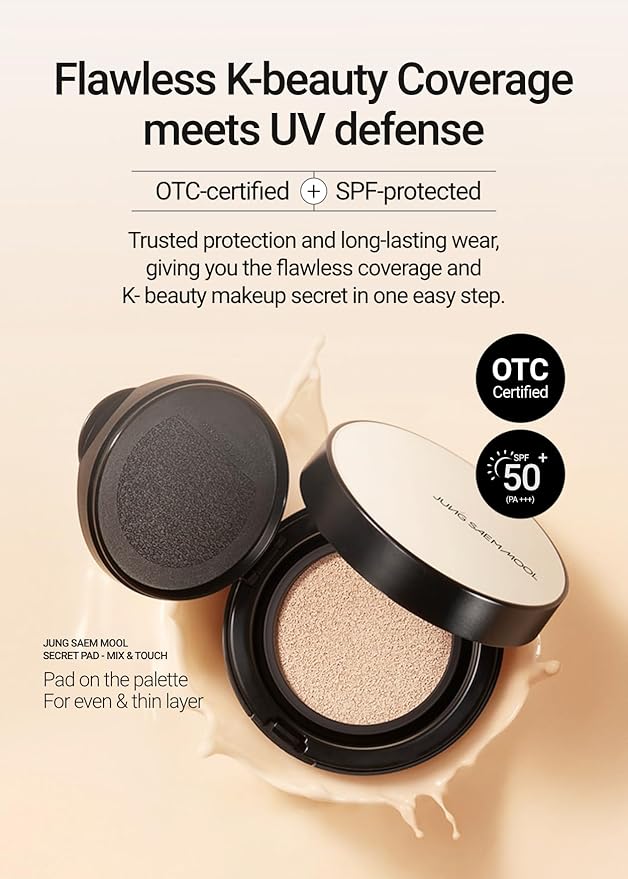 [JUNGSAEMMOOL OFFICIAL] Essential Skin Nuder Cushion (03 Fair Pink) | Refill Included | Natural Finish | SPF50 Broad Spectrum | Makeup Artist Brand