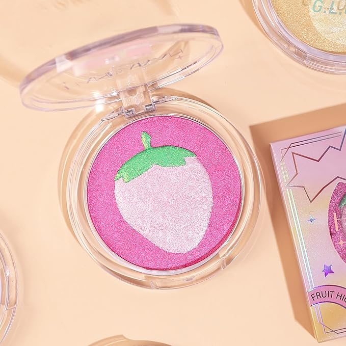 Highlighter Makeup Palette Face Highlighter Palette Glitter Highlighter Powder Palette Iluminadores de Maquillaje for Face Highlighters & Illuminator (Purple)