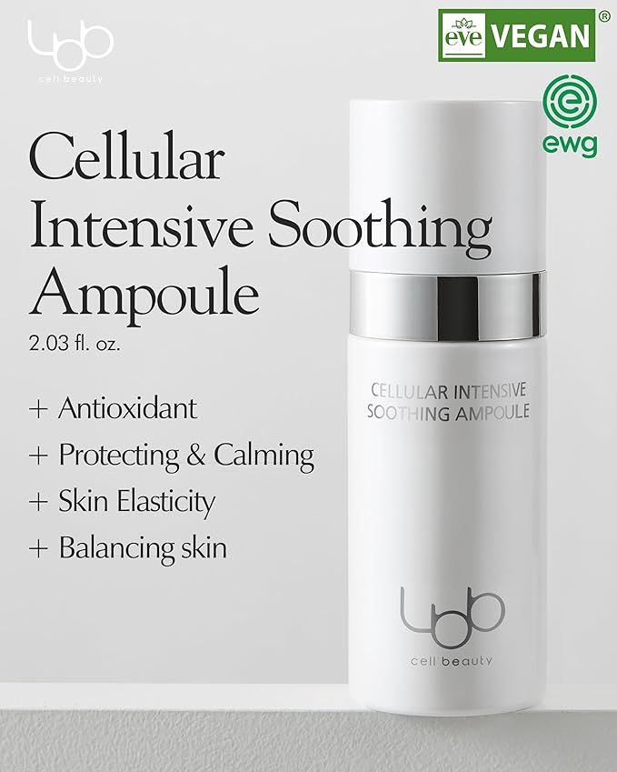 LBB Cellular Intensive Soothing Ampoule - Vegan Moisture Glow Calming Face Spray Serum - Skin Balancing, Radiance, Moisturizing - Tangerine Cellular Red Ginseng, Prebiotics 2.03 fl.oz.