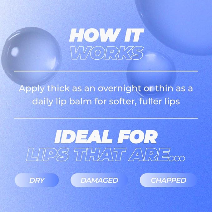 Vitamasques Overnight Lip Mask - Hydrating Vanilla Lip Balm Moisturizer with Vitamins & Natural Oil Hydrates, Nourishes & Plumps Lips Area - Korean Skin Care Lip Care Products (Pack of 3)