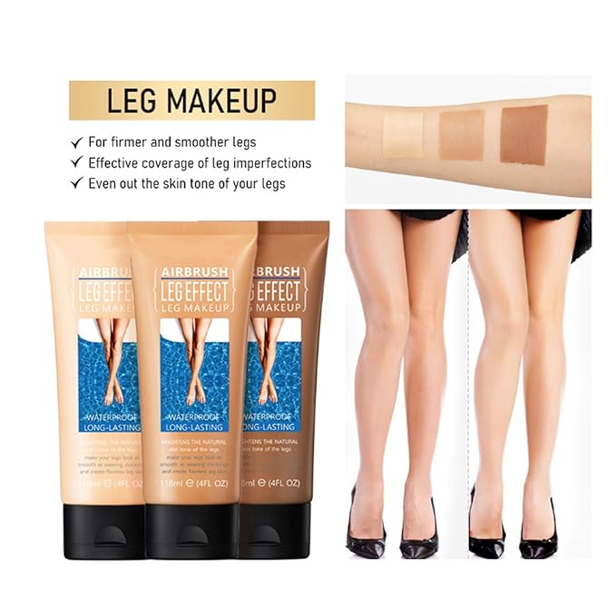 118ml Airbrush Legs, Leg Makeup Lotion, Body Makeup, Waterproof Long Lasting Full Coverage Lightweight Leg Body Cosmetic for Wedding (1#)