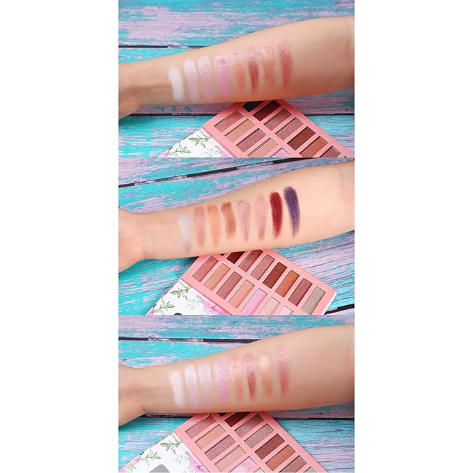 Vegan Eyeshadow Palette Organic Eyeshadow 16 Colors Highly Pigmented Eyeshadow Metallic Colorful Eyeshadow Palette Long Lasting Nude Eyeshadow Shimmer Palette