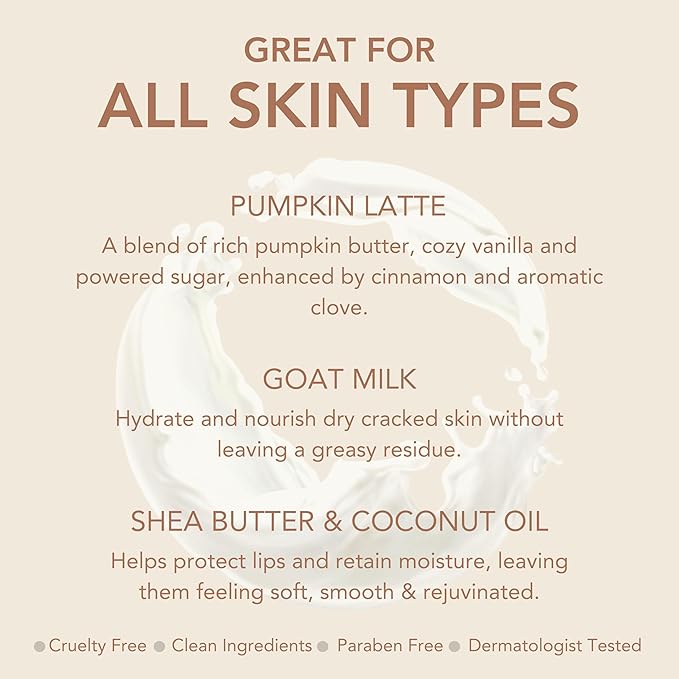 Dionis Goat Butter Overnight Lip Mask & Lip Balm Kit - Goat Milk, Jojoba & Moringa Oils Moisturize & Repair Chapped Lips Overnight while Lip Balm Keeps Moisture Locked In All Day, Pumpkin