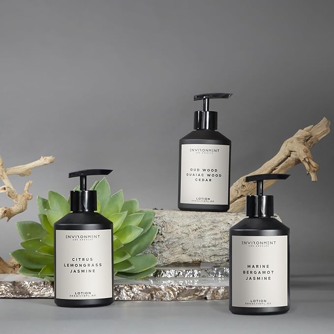 ENVIRONMENT Inspired by 5-Star Hotels ARH Lotion, 300ml Luxury Scented Lotion (White Woods | Pomegranate | Peony) Bathroom Luxury, Men & Women High-End Body Lotion, Hand Cream, Dry Skin Treatment