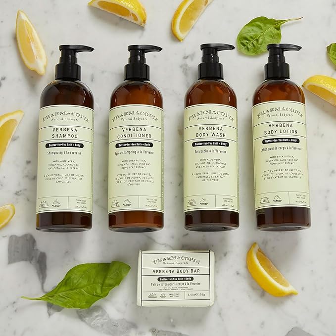 Pharmacopia Verbena Body Lotion - Hydrating Natural Moisturizer with Aromatherapy Benefits - Cruelty-Free Vegan Skin Care - Shea Butter, Aloe Vera, and Jojoba Oil - Lotion for Dry Skin, 16 oz