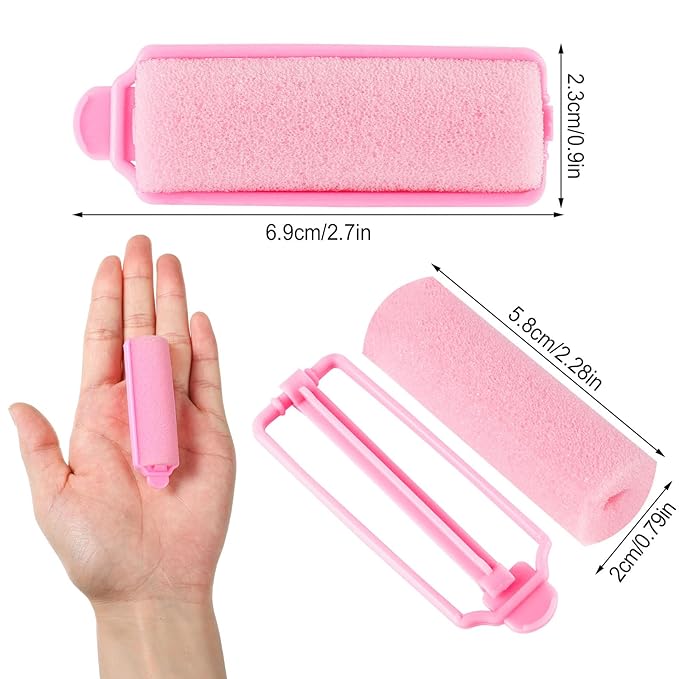 12 Pcs Foam Sponge Hair Rollers 2.4 Inch Hair Curlers to Sleep In Soft Sleep Rollers for Curls Style Heatless Curler Hair Christmas Party Hairstyles
