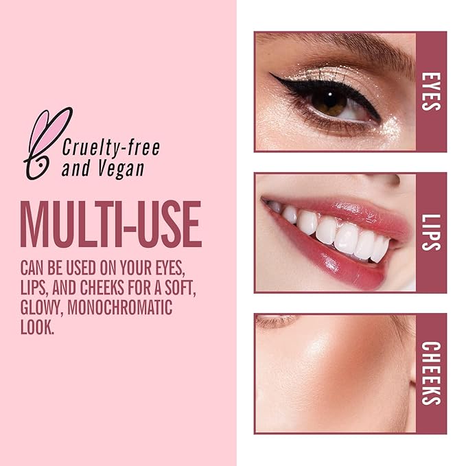 KIMUSE Multi Stick Trio Face Makeup, Cream Blush Stick for Cheeks & Lips, Contour Stick & Highlighter Makeup Sticks for All Skin