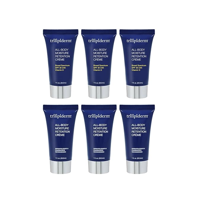 Trilipiderm All-Body Moisture Retention Créme 1oz x 3 + Broad Spectrum SPF 30 1oz x 3