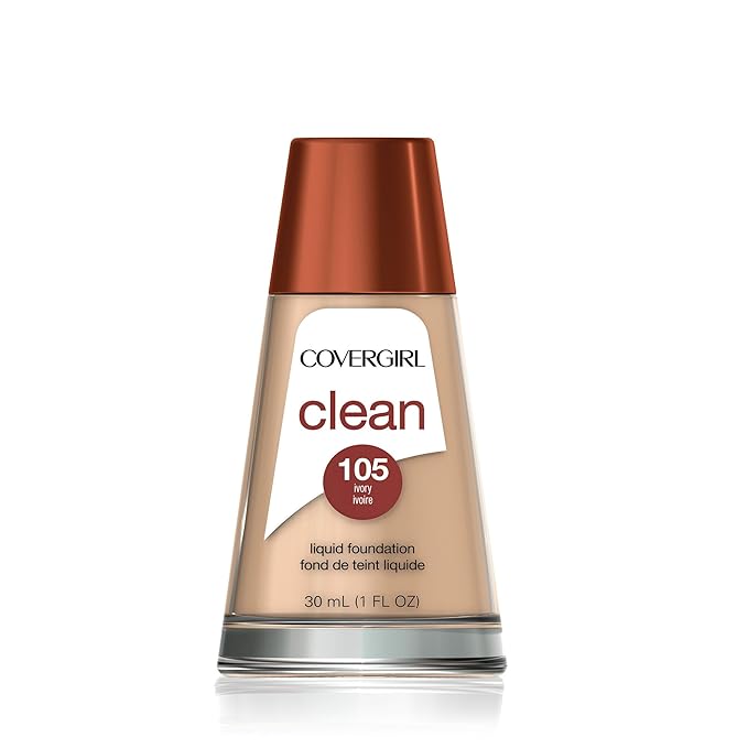 COVERGIRL Clean Makeup Foundation Ivory 105, 1 oz (Pack of 2)
