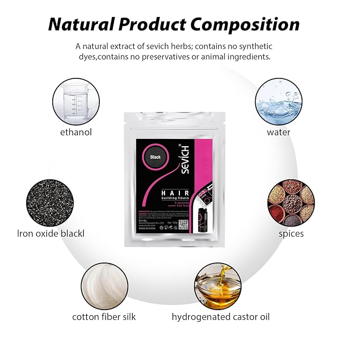 SEVICH Hair Fibers Refill 100g - Compatible with Most Brand Bottles | Hair Building Fibers for Thinning Hair | Instant Thickening Powder for Men & Women | 5-Second Natural Coverage,Medium Brown