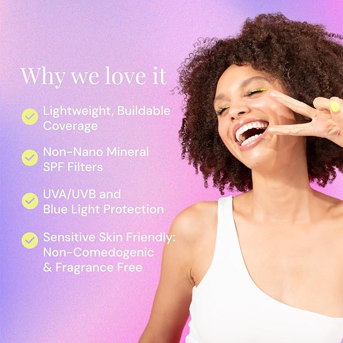 Naked Sundays BeautyScreen™ SPF 50 Mineral Peptide Foundation Tint – 2-in-1 Skin Tint & Mineral Sunscreen | Radiant, Buildable Coverage, Acne-Safe, Infused with Peptides (5 Tan Honey, 1.01 oz)