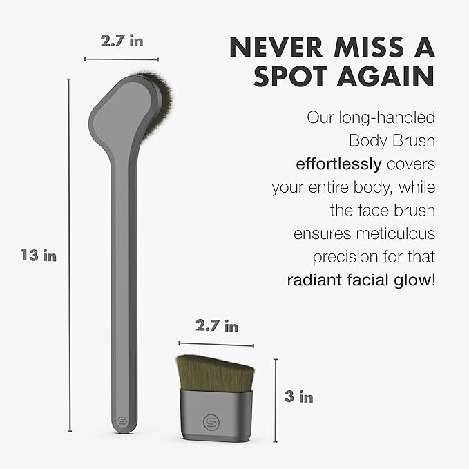 SONN Self Tanner Brushes - Body and Face Kabuki Brush Applicator for Fake Tan, Lotion, Makeup, and Sunscreen, Back Applicator for Sunless Tanner and cream (Body Brush)