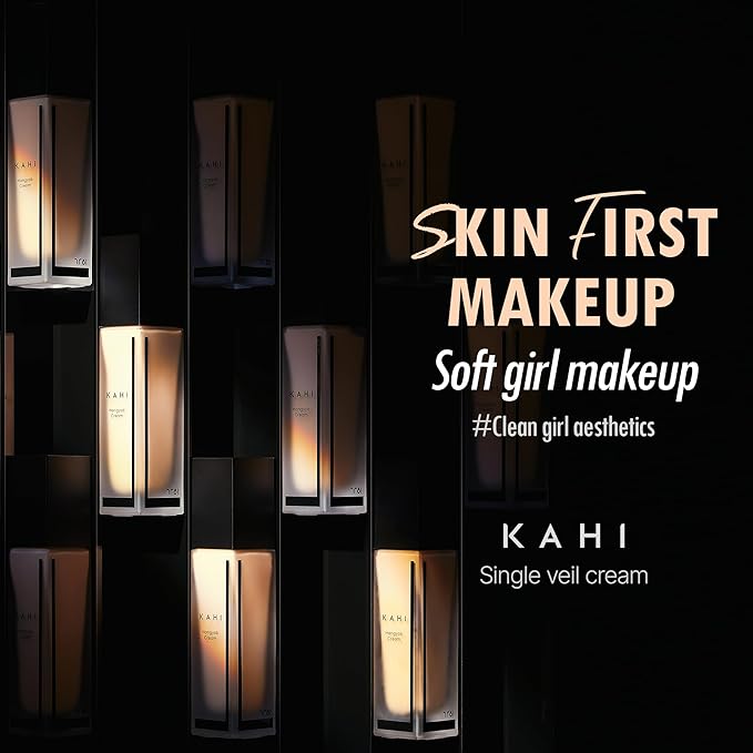 KAHI Single Veil Cream | Hangyob Foundation | Korean Tinted Moisturizer | Hydrating Perfect Cover BB Cream | Korean Skincare Makeup | Collagen Concealer Sun Cream Foundation 1.01 fl oz