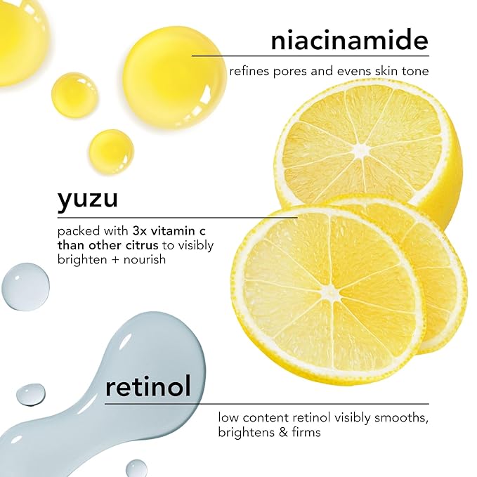 Saturday Skin Yuzu Vitamin C Sleep Mask Regenerist Retinol Ultra Rich Face Moisturizer Cream Smooth Skin and Reduce Wrinkles Ideal for All Skin Types