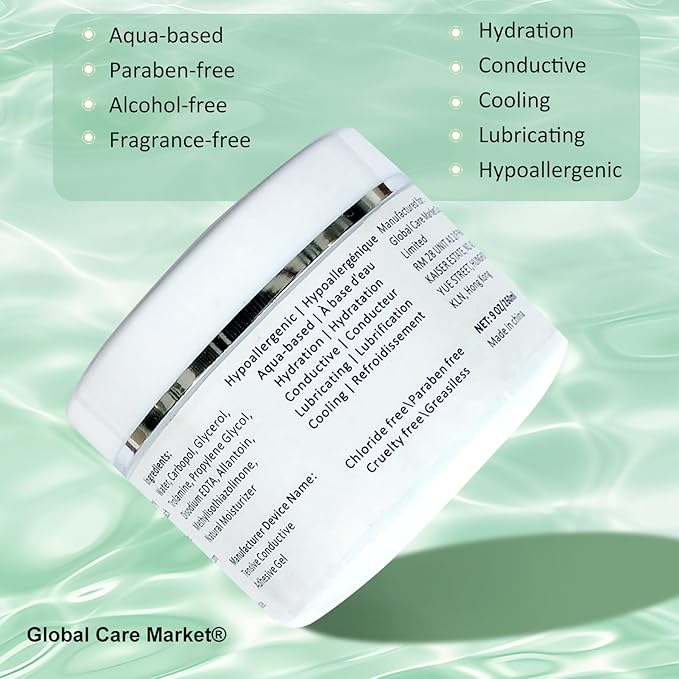 Preparation Gel – RF Conductive Gel with Hyaluronic Acid for Use With Radio Frequency Face and Body Machines, Skin Cooling Gel Primer for IPL Hair Removal Device