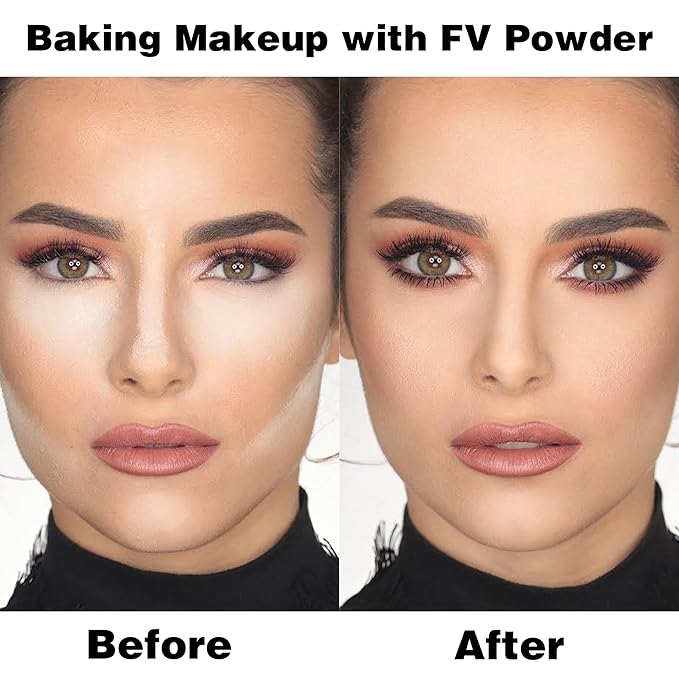 FV Translucent Loose Face Powder, Long Lasting & Lightweight Setting Powder with Matte Finish, Fine Powder for Natural Look, Minimizing Pores and Fine Lines Baking Powder 0.35oz (10g)
