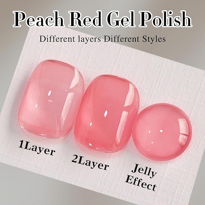 Double Rhythm 0.5Oz Translucent Gel Polish Sheer Neutral Natural Light Milky Same Color Same Bottle 15ML Jelly Gel Polish Art DIY at Home (Pink Rose-A1382)