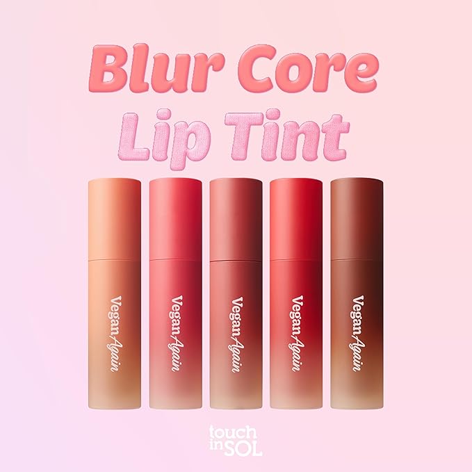 Touch in Sol Vegan Again Blur Core Lip Tint(#Nutty Nudie) - Long Lasting, High Pigment Velvet Matte Lip Stain – Lightweight Smooth Blur Finish