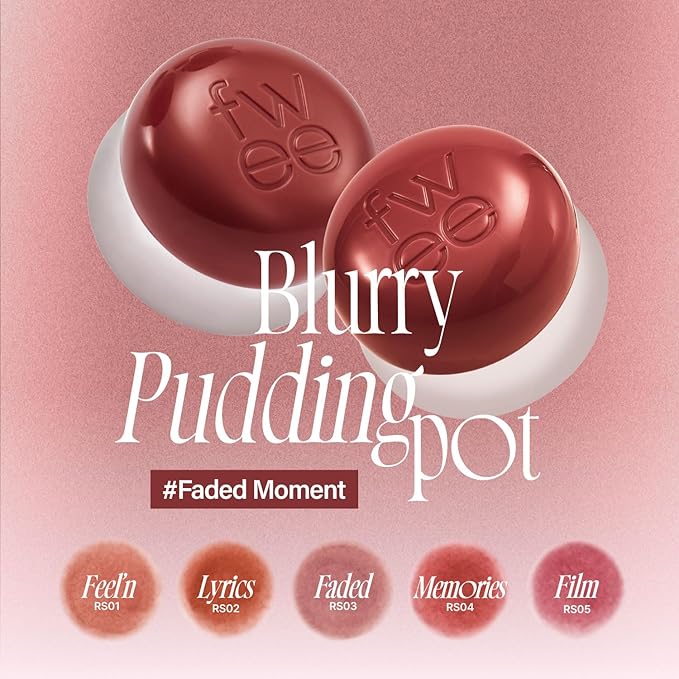 Lip&Cheek Blurry Pudding Pot | Faded Moment - Feel'n | Makeup Blush, Buildable Lightweight, Multi-Use Soft Matte Finish | 5g