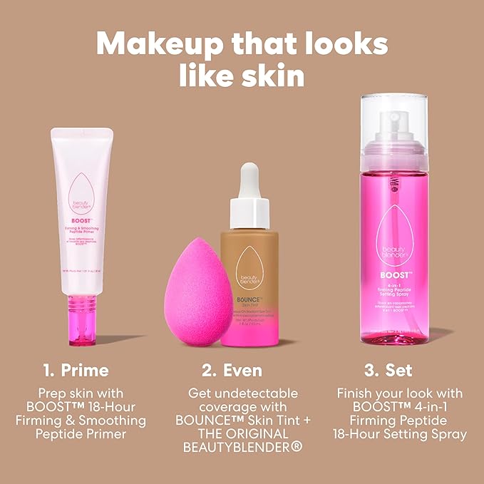 Beautyblender 12-Hour Always on Radiant Skin Tint, Breathable Serum Foundation Stays Put for All Day Long Wear, Infused with Hyaluronic Acid & Niacinamide, Deep 5