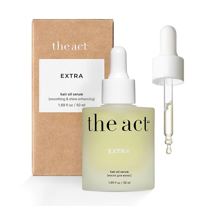 The Act Hair Oil for Dry & Frizzy Hair – Leave-In Lightweight Treatment with Argan, Coconut & Castor Oil – Non-Greasy Finish – 1.69 fl oz