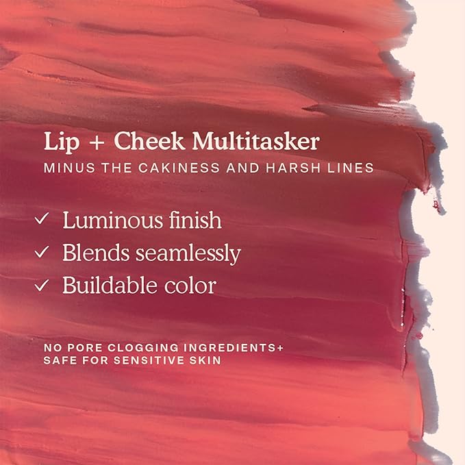 Tower 28 Beauty BeachPlease Cream Blush for Cheeks and Lips - Multi-Purpose Lip and Cheek Tint in Rosy Nude - for Sensitive Skin – Color MAGIC HOUR, Luminous Finish