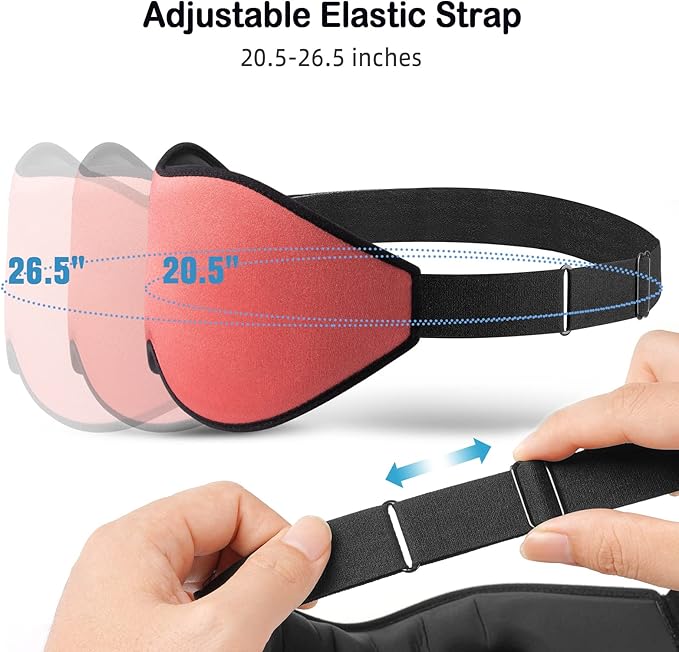 LitBear Sleep Masks for Women, Sleep Eye Mask for Sleeping, Comfortable Night Sleeping Mask, Soft Contoured Eye Cover for Sleeping with Elastic Strap for Side Sleeper Flying Shift Worker Light Sleeper