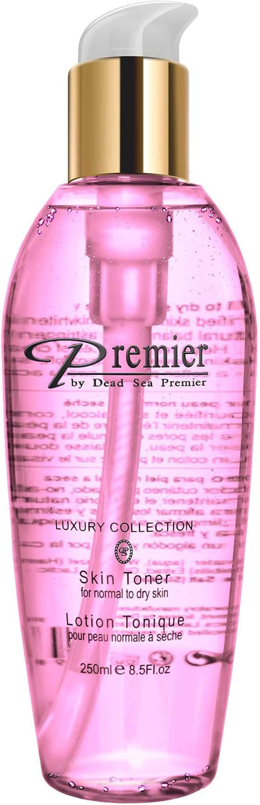 Premier Dead Sea Skin Toner Normal To Oily Skin, pH 5.5 balancing, alcoholic cleanser that is mild and gentle to skin, with natural ingredients of witch hazel and minerals 8.5fl.oz