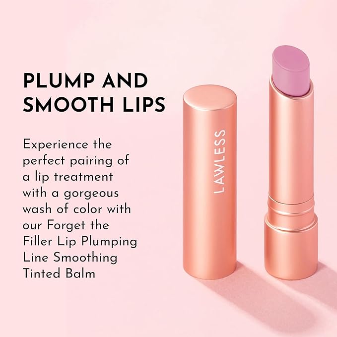 LAWLESS Forget the Filler Lip Plumping Line Smoothing Tinted Balm, Cupid, Pink, 0.09 Ounce
