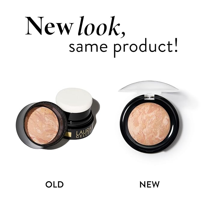 LAURA GELLER NEW YORK Award-Winning Baked Balance-n-Brighten To Go Travel Size Color Correcting Powder Foundation - Porcelain - Buildable Light to Medium Coverage - Demi-Matte Natural