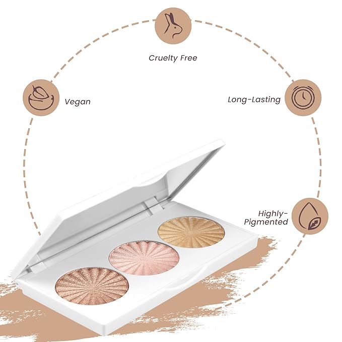 Ofra Cosmetics Rodeo Drive Highlighter - Champagne Highlighter Makeup Palette for Cheeks, Nose, Eyes - Liquid to Baked Powder, Highly-Pigmented, Vegan Formula - Buttery Smooth, Long-Lasting - 10g