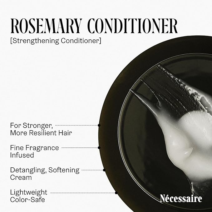Nécessaire Rosemary Hair Duo | Multi-Protien Strengthening Shampoo + Conditioner For Thinning Hair. For Women + Men. Good For All Hair Types/Textures. Free Of Sulfates. Color-Safe. 250 ml / 8.4 oz