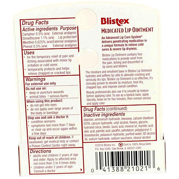 Blistex Lip Oint Bns Size .21z Blistex Lip Ointment .21oz