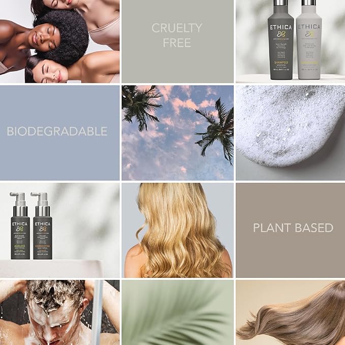 Sulfate-Free Salon-Grade Anti-Aging Moisturizing Shampoo, Hypoallergenic Scalp & Hair Growth Formula, For All Hair Types - Paraben Free, Gluten Free, Fragrance Free, 32 Oz.