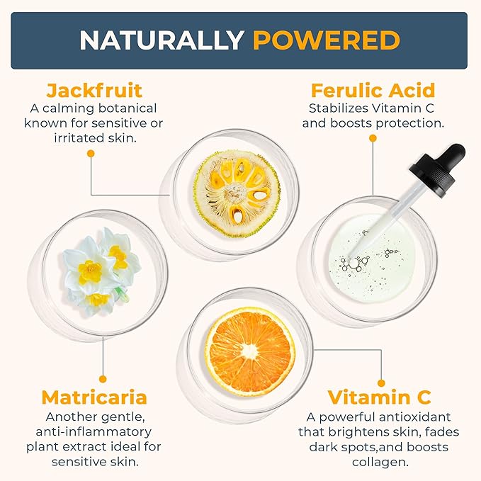 Vitabri Vitamin C Serum for Face – Brightening & Anti-Aging Formula with Vitamin C, Ferulic Acid & Botanicals – Hydrating Serum for Dark Spots, Tone & Fine Lines – 1 Fl Oz