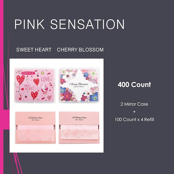 [400 Counts + Mirror Case] Pink Sensation